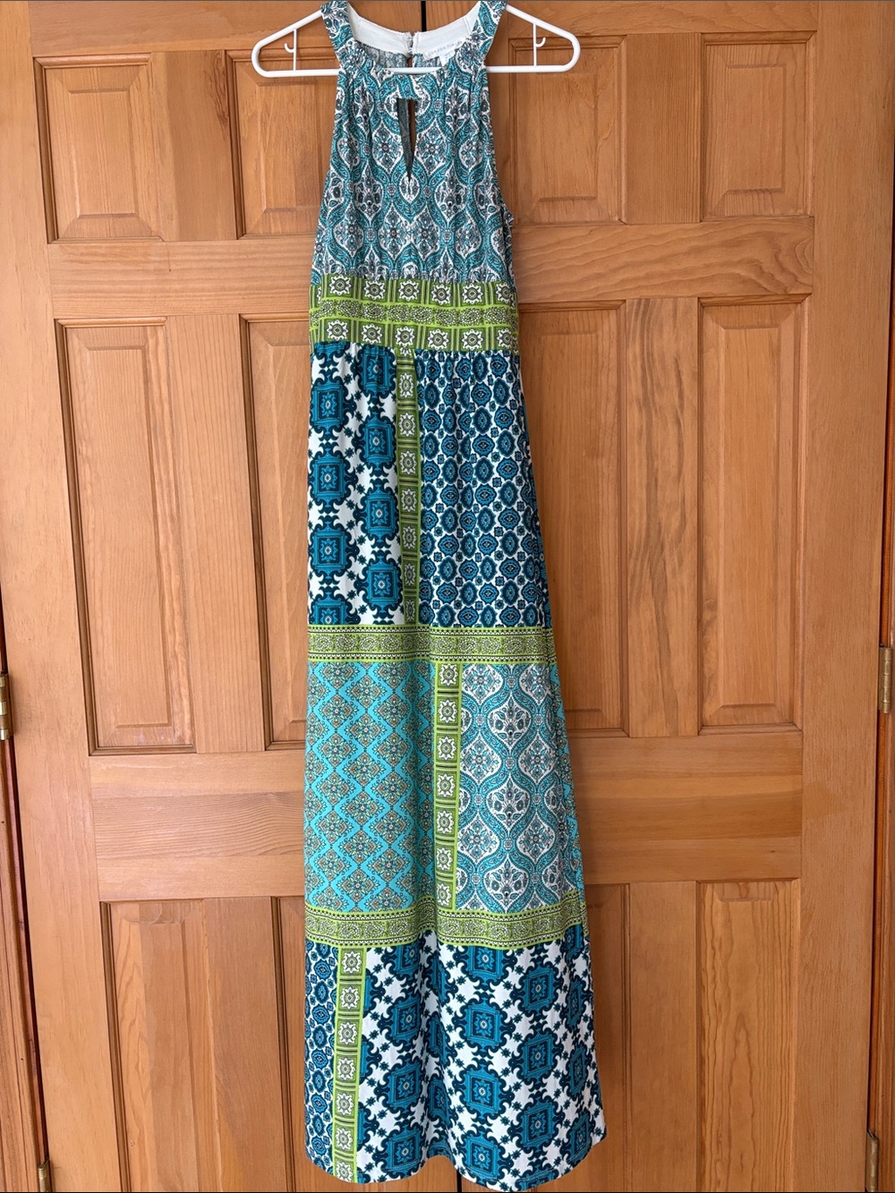 London Times key-hole neck maxi dress